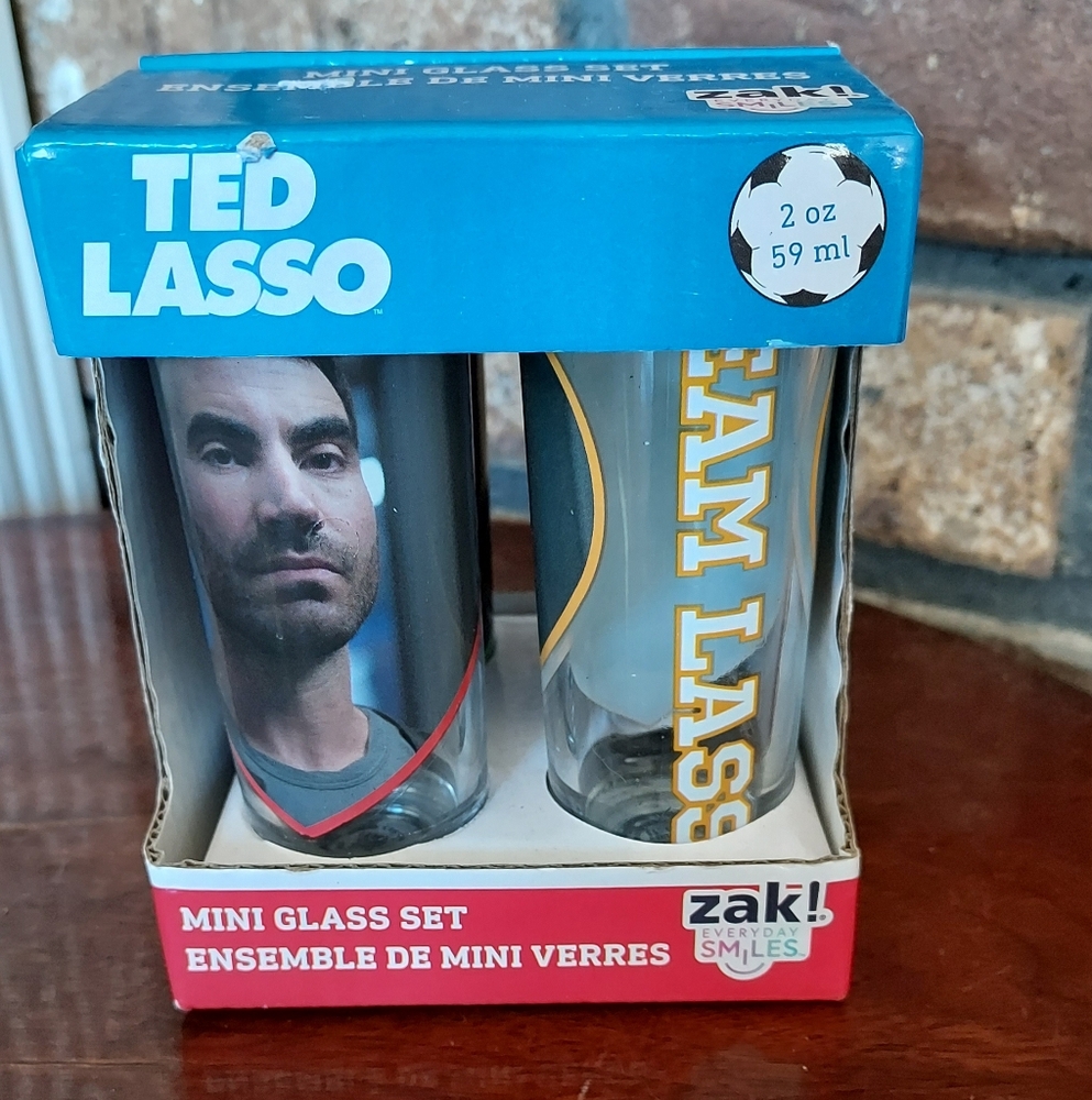 Ted Lasso Glassware Set of 4 Double Sided Shot Glass Set